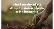 Căn cứ xác định hộ gia đình, cá nhân trực tiếp sản xuất nông nghiệp