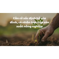 Căn cứ xác định hộ gia đình, cá nhân trực tiếp sản xuất nông nghiệp