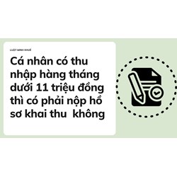 Cá nhân có thu nhập hàng tháng dưới 11 triệu đồng thì có phải nộp hồ sơ khai thu  không