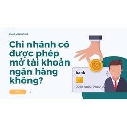 Chi nhánh có được phép mở tài khoản ngân hàng không?