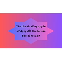 Yêu cầu khi dùng quyền sử dụng đất làm tài sản bảo đảm là gì?