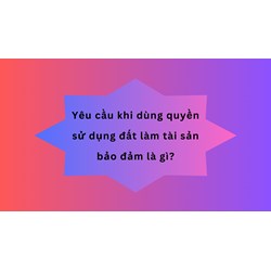 Yêu cầu khi dùng quyền sử dụng đất làm tài sản bảo đảm là gì?
