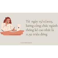Lương công chức ngành thống kê cao nhất là 11,92 triệu đồng