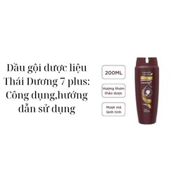 Dầu gội dược liệu Thái Dương 7 plus: Công dụng,hướng dẫn sử dụng