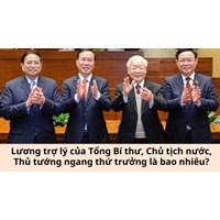 Lương trợ lý của Tổng Bí thư, Chủ tịch nước, Thủ tướng ngang thứ trưởng là bao nhiêu?
