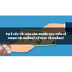 Tự ý lấy tài sản của người vay tiền có phạm tội không? Có bị đi tù không?