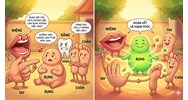 Kể tóm tắt Bụng và Răng, Miệng, Tay, Chân bằng văn xuôi siêu hay