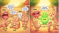 Kể tóm tắt Bụng và Răng, Miệng, Tay, Chân bằng văn xuôi siêu hay