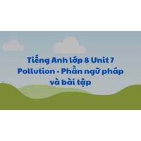 Tiếng Anh lớp 8 Unit 7 Pollution - Phần ngữ pháp và bài tập