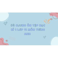 Đề cương ôn tập học kì 1 lớp 11 môn Tiếng Anh