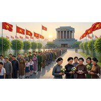 Đoạn văn từ 8-12 câu nêu cảm nhận của em về bài thơ Viếng lăng Bác