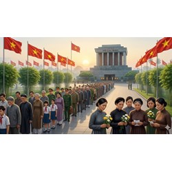 Đoạn văn từ 8-12 câu nêu cảm nhận của em về bài thơ Viếng lăng Bác