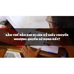 Bị lừa ký giấy chuyển nhượng quyền sử dụng đất phải làm thế nào?