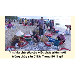 Ý nghĩa chủ yếu của việc phát triển nuôi trồng thủy sản ở Bắc Trung Bộ là gì?