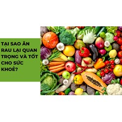 Tại sao ăn rau lại quan trọng và tốt cho sức khoẻ?