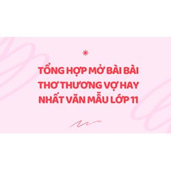 Tổng hợp mở bài bài thơ Thương vợ hay nhất Văn mẫu lớp 11
