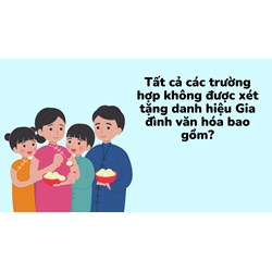 Tất cả các trường hợp không được xét tặng danh hiệu Gia đình văn hóa bao gồm?