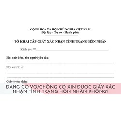 Đang có vợ/chồng có xin được giấy xác nhận tình trạng hôn nhân không?