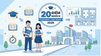 20 điểm khối D năm 2026 nên chọn học ngành nào, trường gì thì tốt?