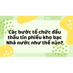 Các bước tổ chức đấu thầu tín phiếu kho bạc Nhà nước như thế nào?