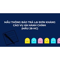 Mẫu thông báo trả lại đơn kháng cáo vụ án hành chính (Mẫu 28-HC)